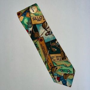 Gant Golf Tie Mens Clubs Golfer Red Green Blue Yellow Golfing NEW